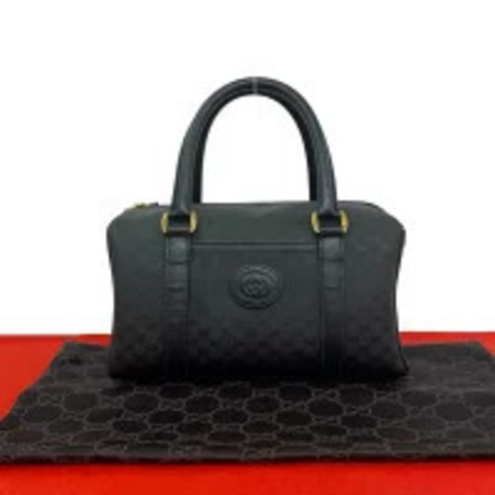 Gucci GG Leather Handbag Boston Black